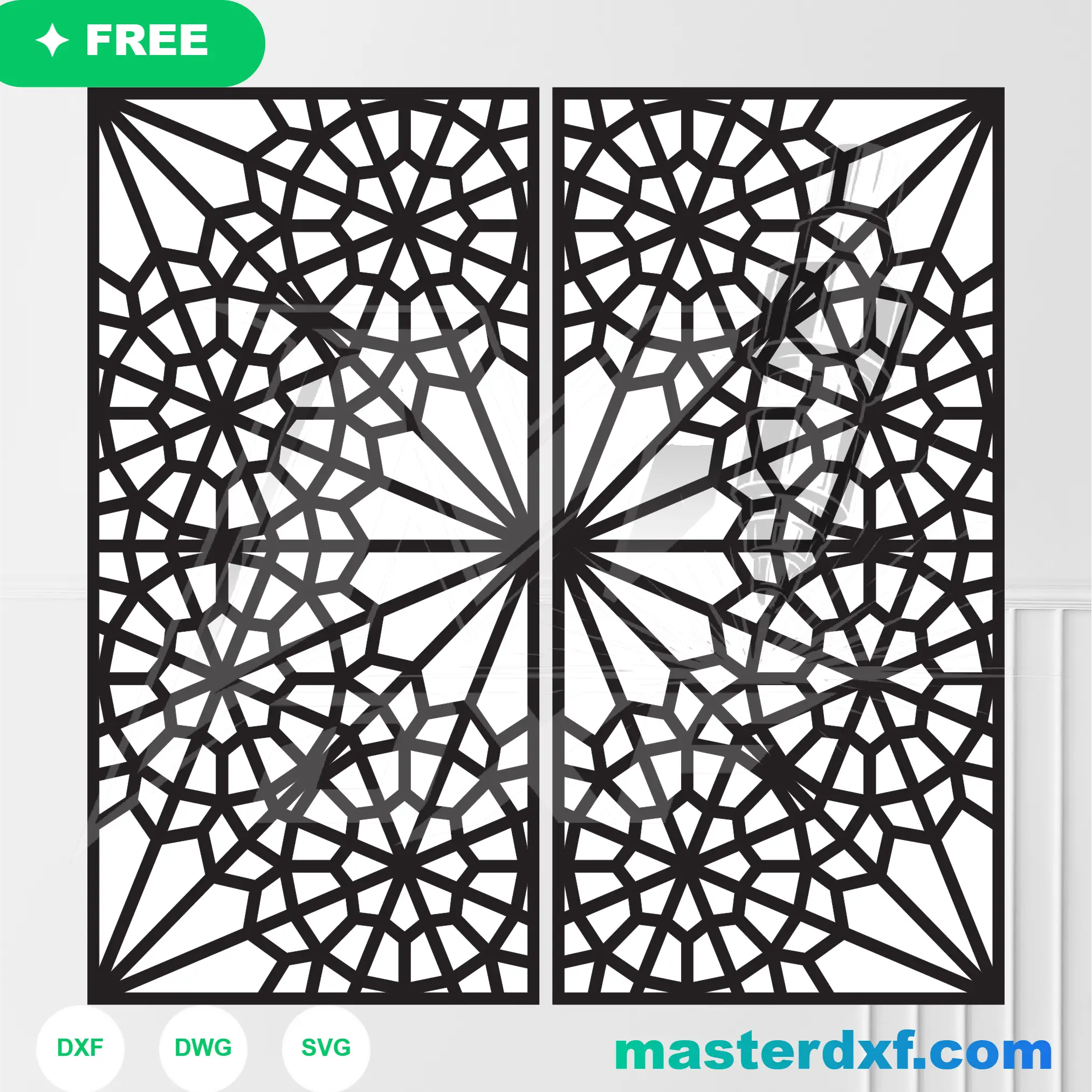 Modern Minimalist Curved Grid Gate Design for CNC Plasma DXF File
